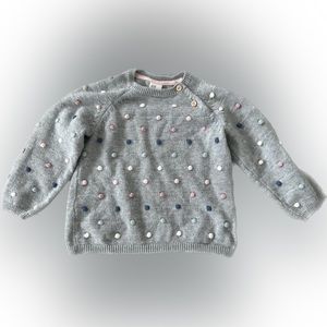 ⭐️HOST PICK⭐️ H&M baby girl sweater with multi-colored swiss dots